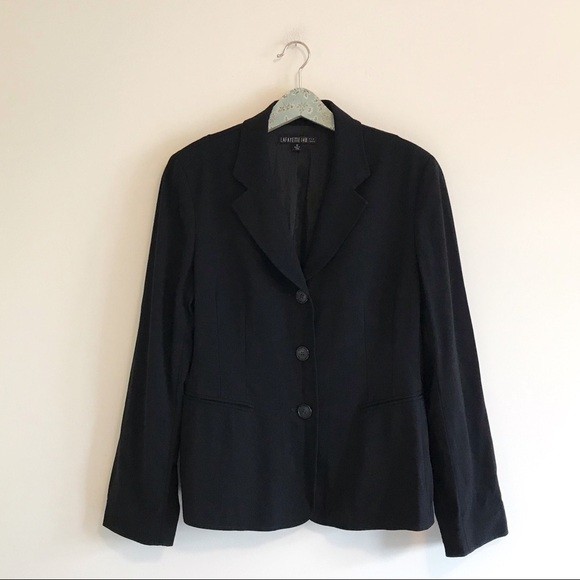 Lafayette 148 Black Stretch Wool Blazer - Picture 1 of 8